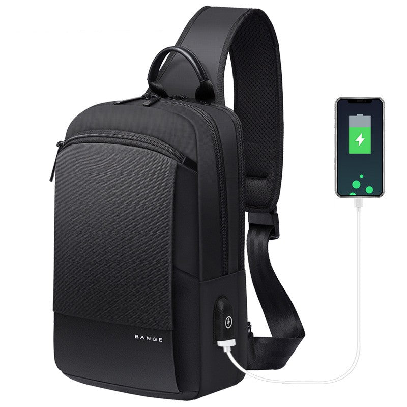 Casual Men&#39;s Usb Oxford Cloth Men&#39;s Chest Bag