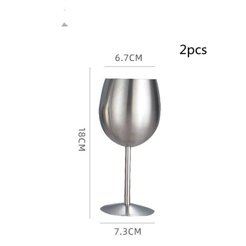 304 Stainless Steel Red Wine Glass All Steel Goblet Metal Wine Glass Large Capacity Drop Resistant Creative Single Layer Cup