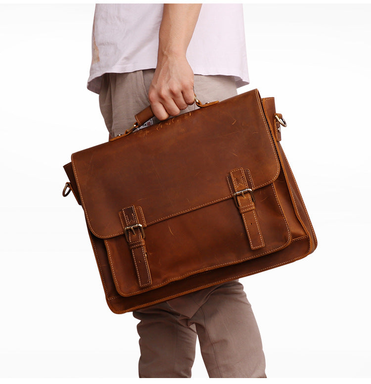 Genuine Leather Men&#39;s Business Briefcase