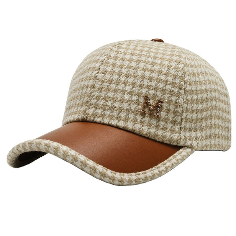 Men&#39;s And Women&#39;s Fashion Houndstooth Fine Grid Baseball