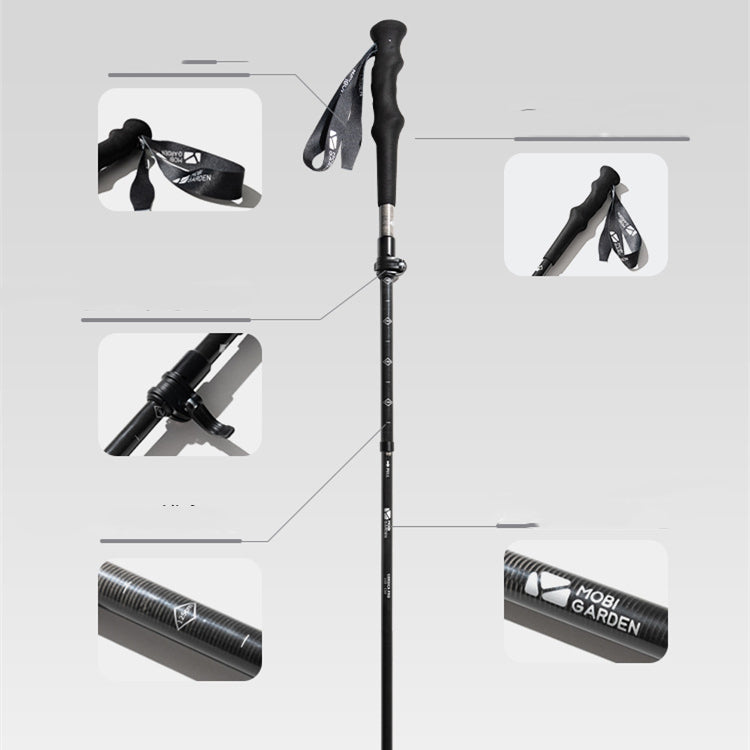 Carbon Fiber Straight Grip Travel Mountain Climbing Stick