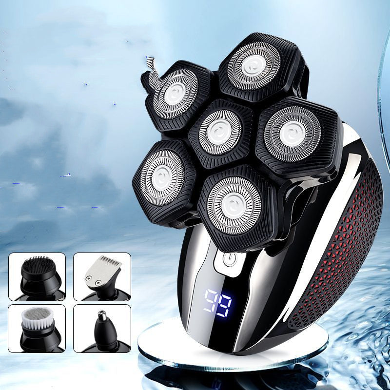 Six-blade Electric Shaver Magnetic Suction