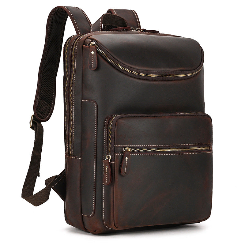 Leather Backpack Vintage Backpack Men&#39;s Cowhide