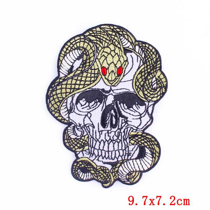 Punk Skull Computer Embroidery Cloth Sticker