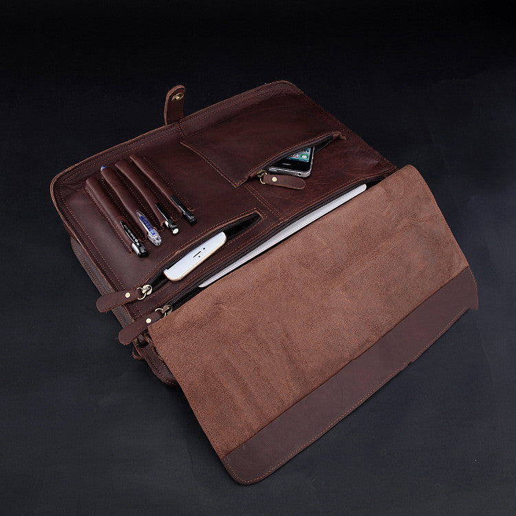 Fashion Genuine Leather Men&#39;s Briefcase