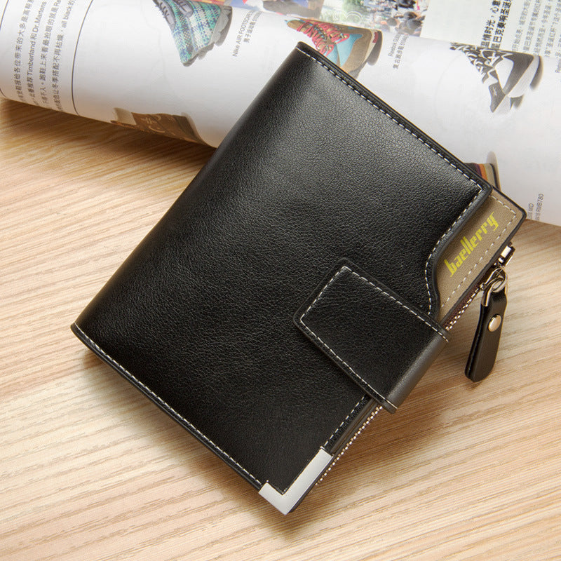 Men&#39;s Wallet Multi-function Wallet With Zipper Buckle Tri-fold Coin Purse