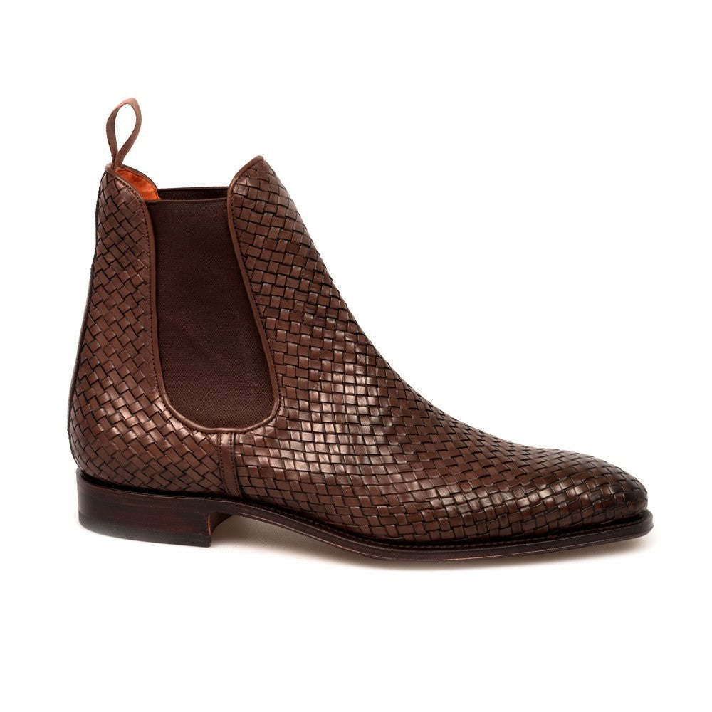 Woven Square Head Men&#39;s Low Profile Boots