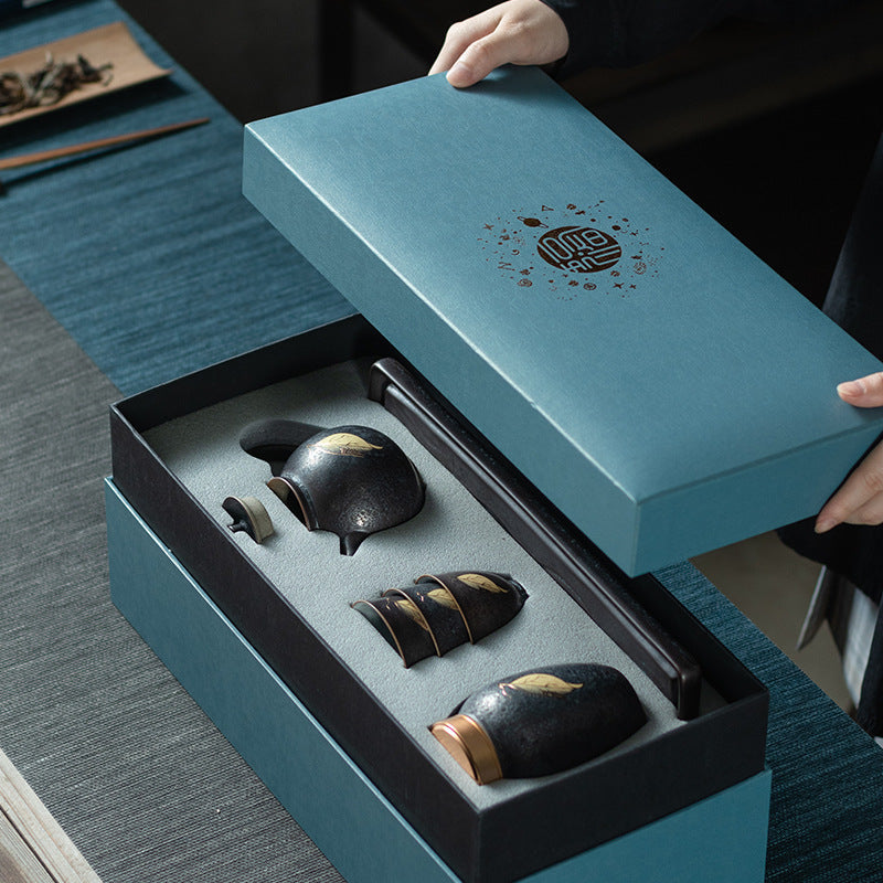 Handmade Silver Spot Kung Fu Tea Set