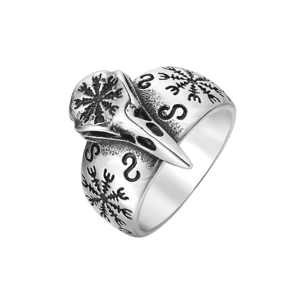 Personalized Vintage Viking Eagle Men&#39;s Titanium Steel Ring