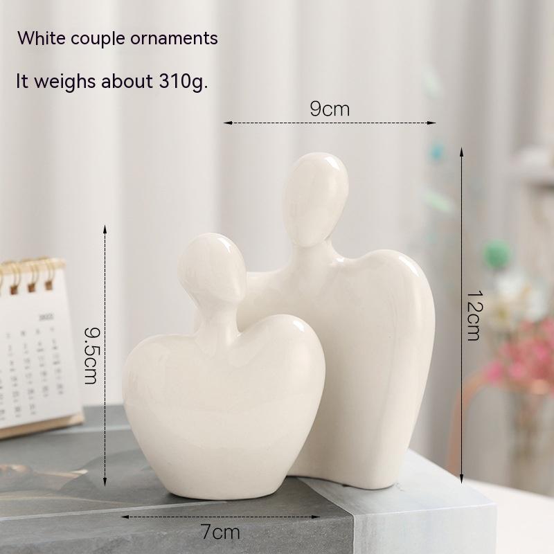 Nordic Modern Minimalist Ceramic Love Hug Couple Living Room Study Wine Cabinet Light Luxury Decoration
