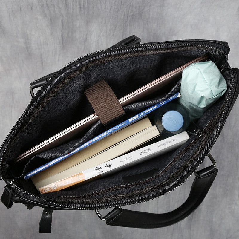 Men&#39;s Portable Leather Leisure Briefcase