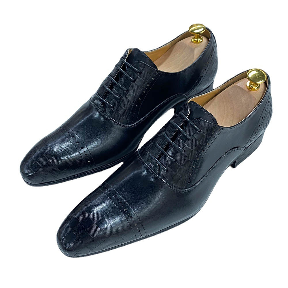 Men&#39;s Black Brown Business Casual Leather Shoes