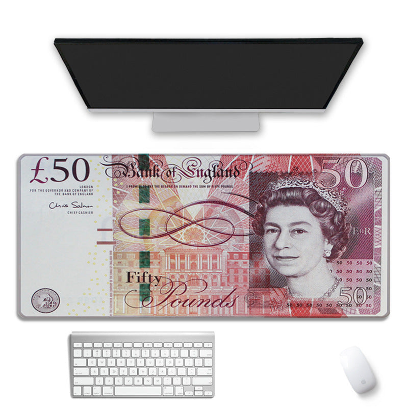 Personalized World Currency Mouse Overlock Desk Pad