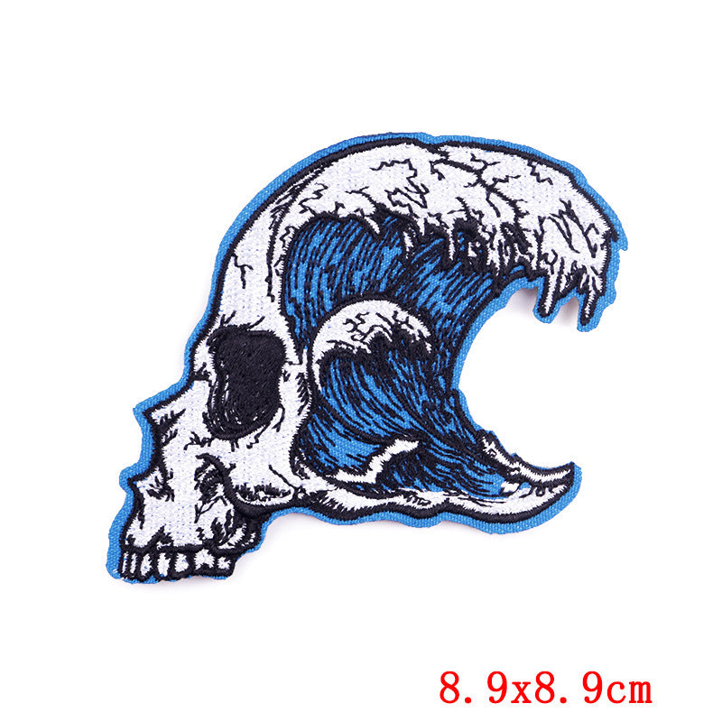 Creative Punk Skull Embroidery Cloth Sticker