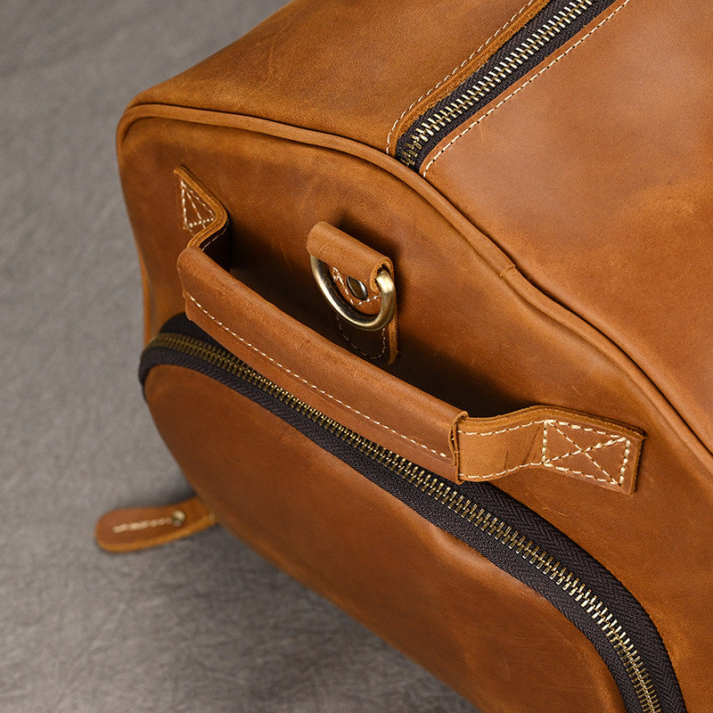 Large Capacity Travel Men&#39;s First Layer Cowhide Luggage Bag Portable