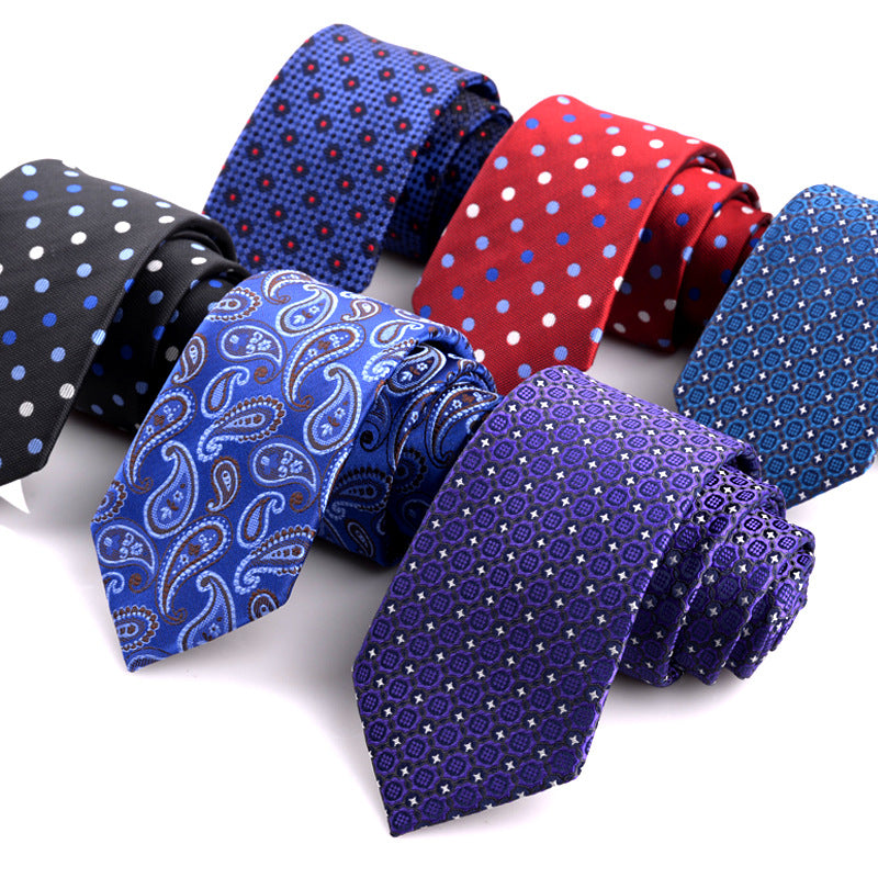 New Men&#39;s 7cm Striped Business Formal Tie