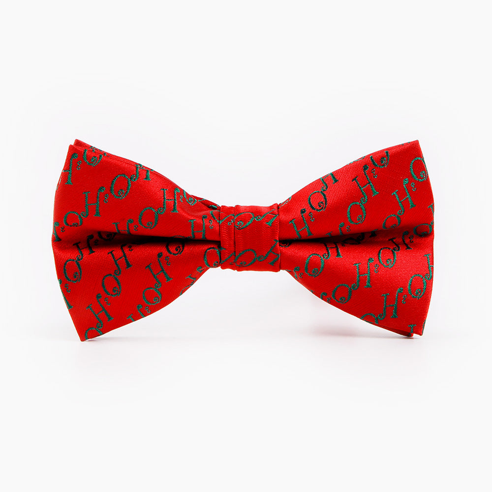 Men&#39;s Holiday Christmas Tree Snowflake Pattern Bow Tie