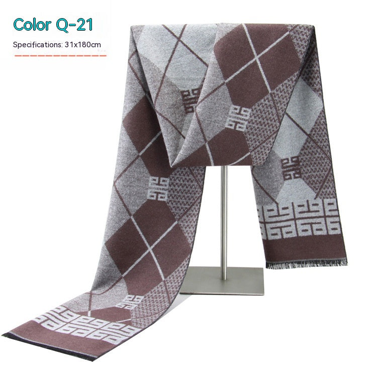 Men&#39;s Striped Winter Warm Artificial Cashmere Scarf