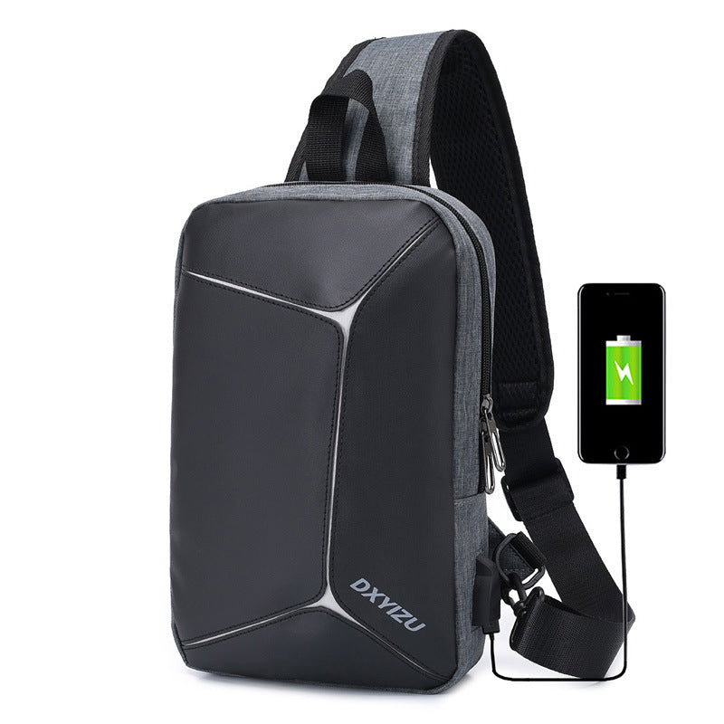 Men&#39;s Rechargeable Messenger Shoulder Bag Anti-theft Business Casual Anti-splashing