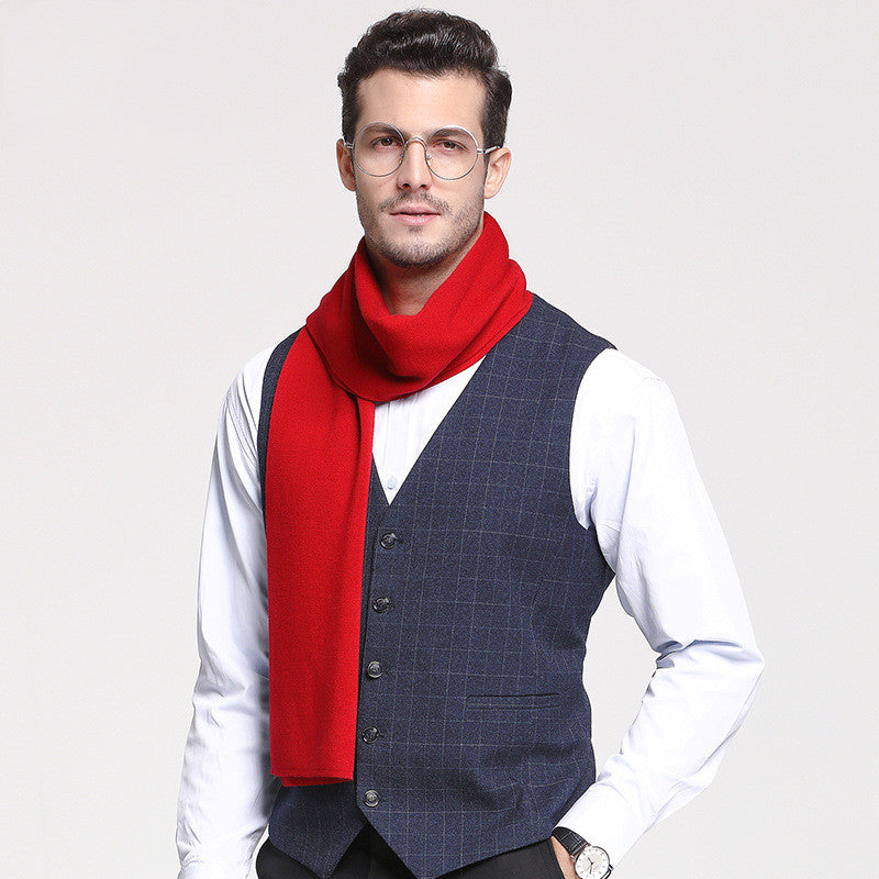 Pure Wool Men&#39;s Scarf All-match Knitting