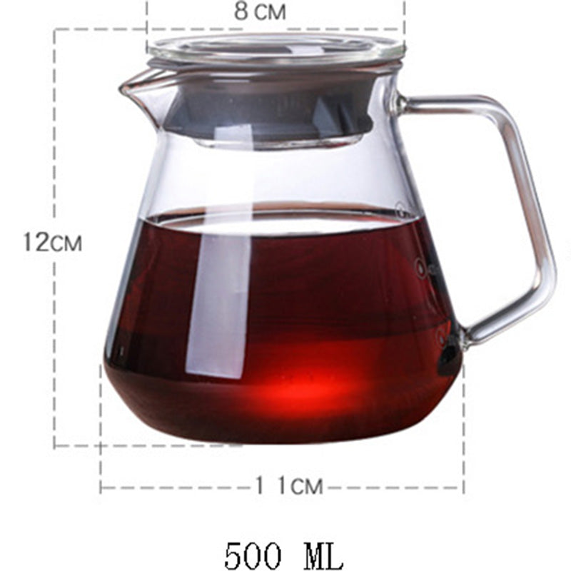 High Borosilicate Heat-Resistant Glass Sub-Pot, Hand Coffee Pot