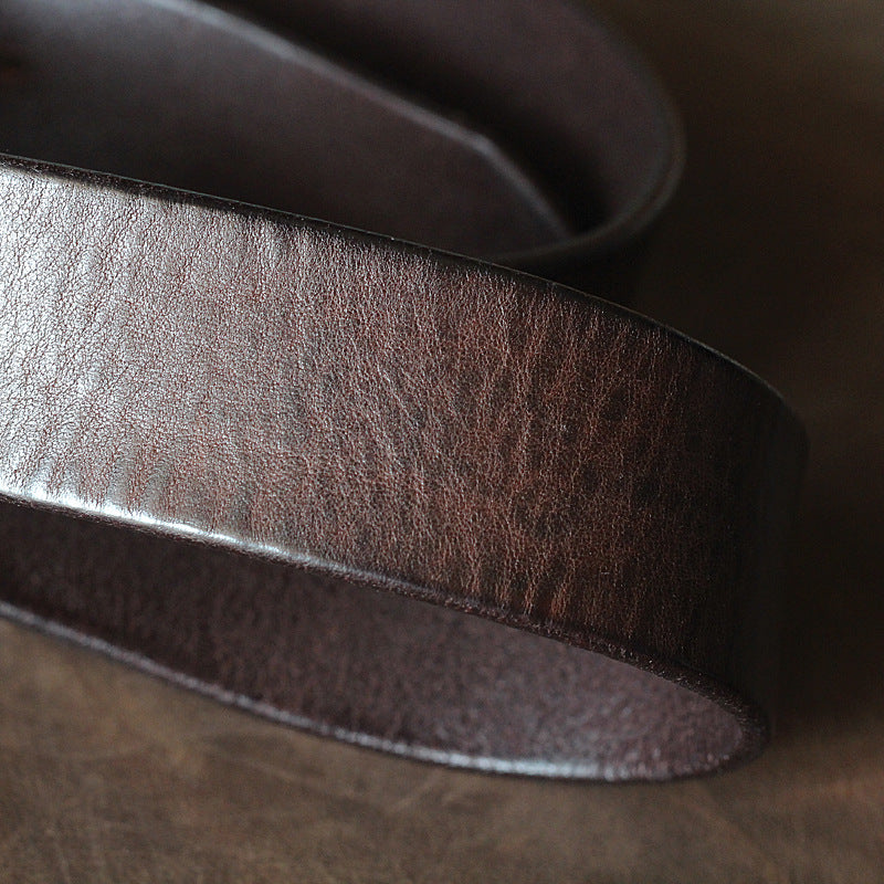 First Layer Cowhide Handmade Belt Men&#39;s Pin Buckle Belt
