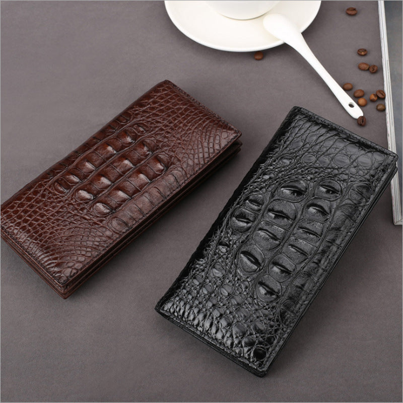 Crocodile Leather Wallet Cowhide Men&#39;s Multi Card Long Style