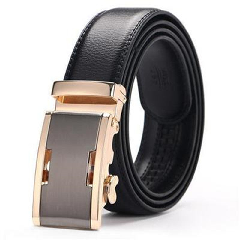 High-end Business Men&#39;s Belt Two-layer Cowhide