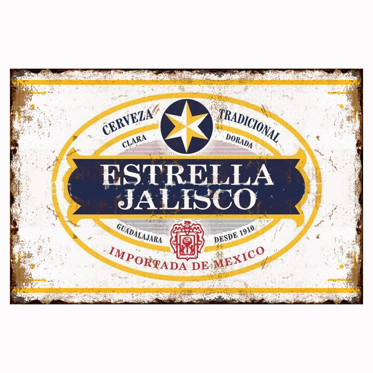 Retro Tin Painting Cocktail Bar Restaurant Shop Home Decoration