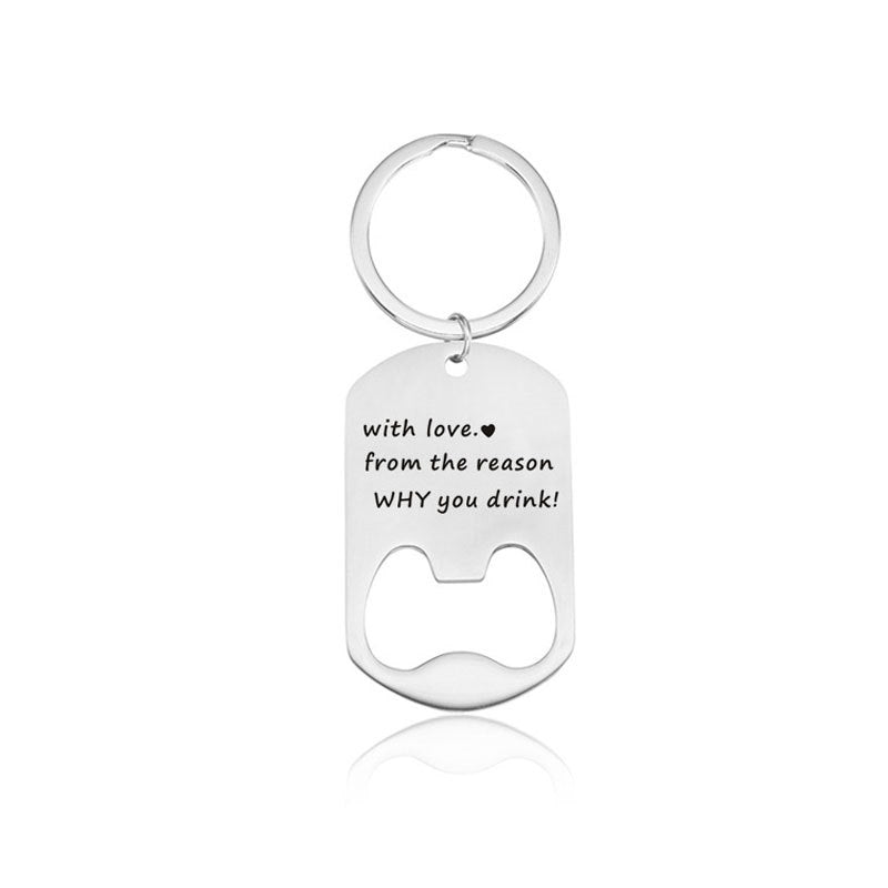 Stainless Steel Bottle Opener Key Chain For Father&#39;s Day
