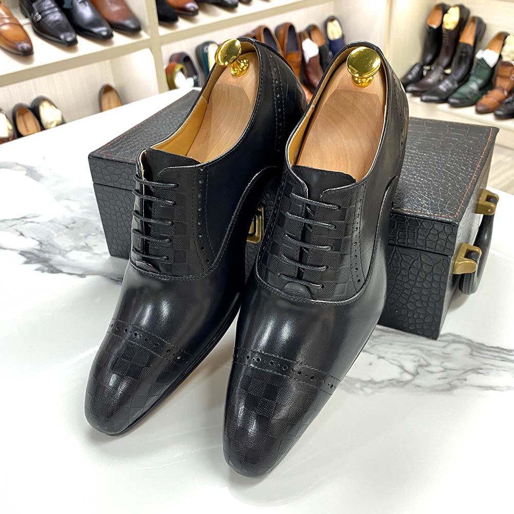 Men&#39;s Black Brown Business Casual Leather Shoes