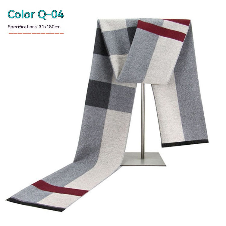 Men&#39;s Striped Winter Warm Artificial Cashmere Scarf