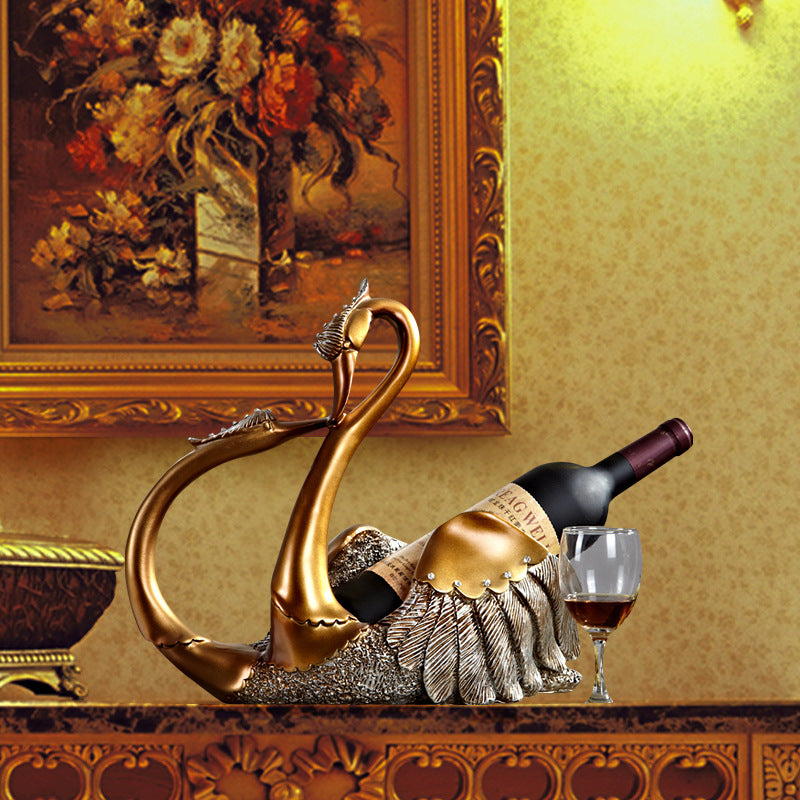 Wedding Gift European Style Swan Wine Rack Decoration