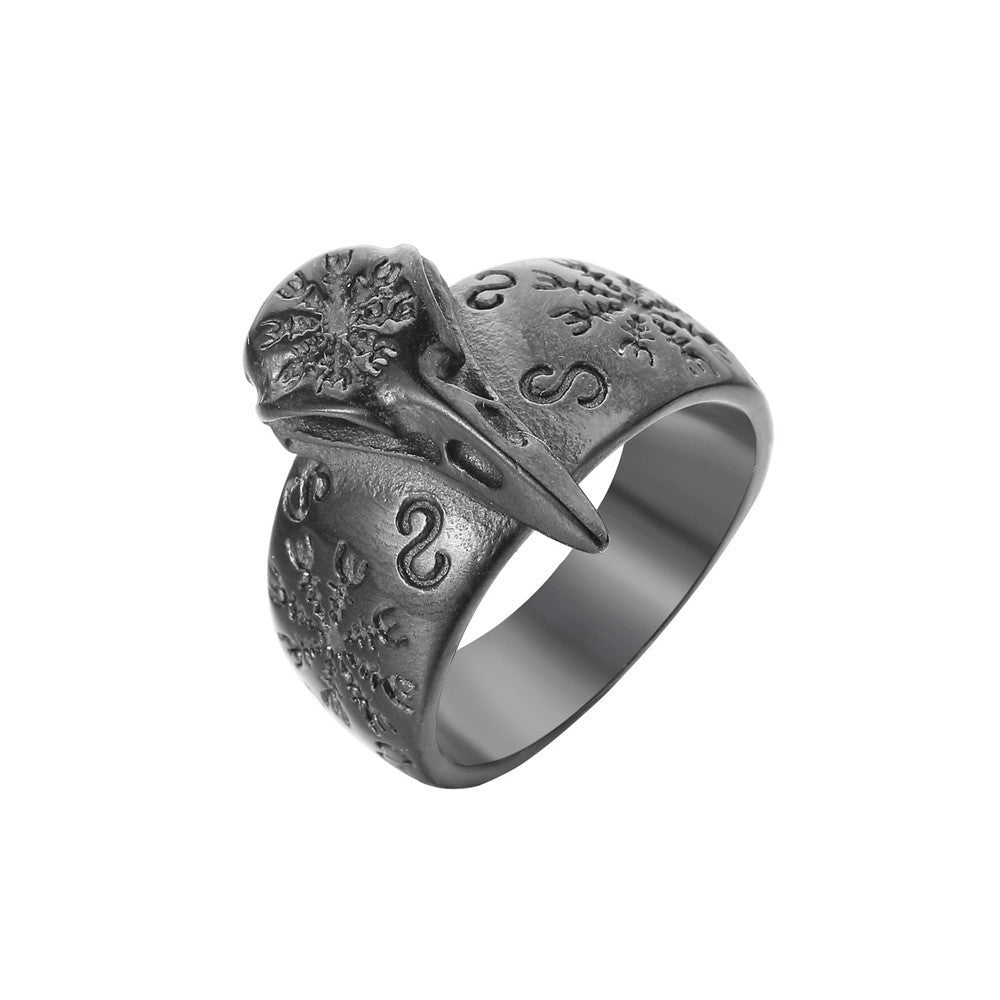 Personalized Vintage Viking Eagle Men&#39;s Titanium Steel Ring