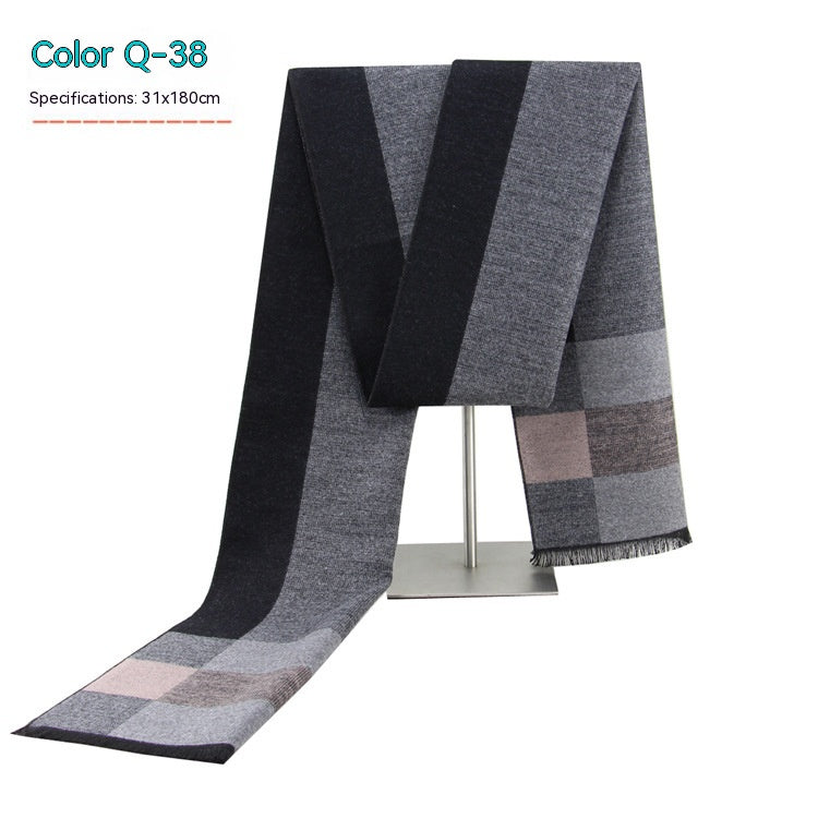 Men&#39;s Striped Winter Warm Artificial Cashmere Scarf