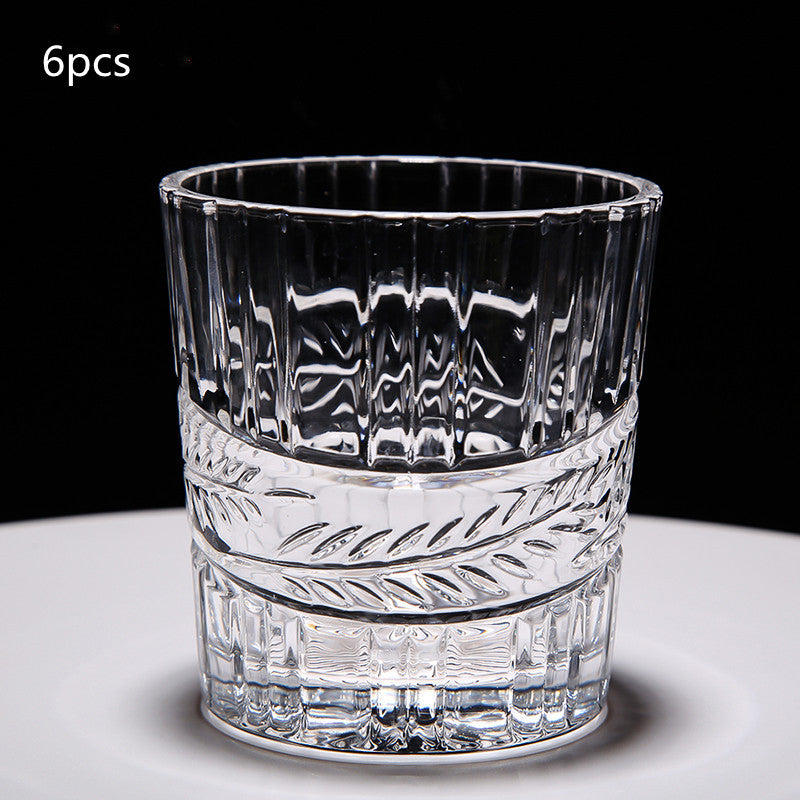 Whiskey Glass Heat-resistant Foreign Wine Glass Lead-free Crystal Glass Ins Wind Nordic Style Household Beer Glass 280ML