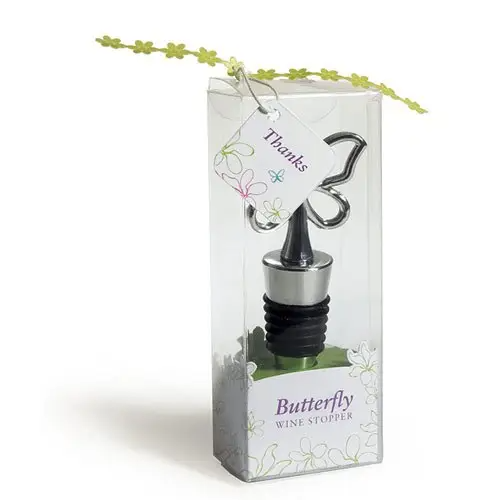 Silver Butterfly Wine Bottle Stopper Gift Boxed
