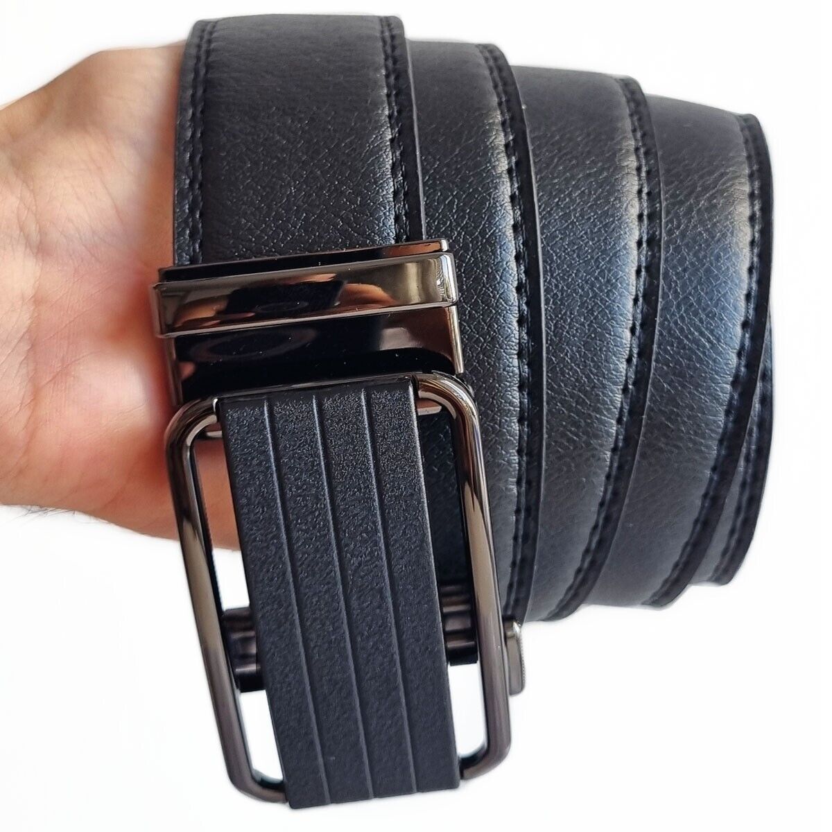 Men&#39;s Ratchet Belt Leather Mens Belt With Slide Buckle Ratchet Belts For Men USA