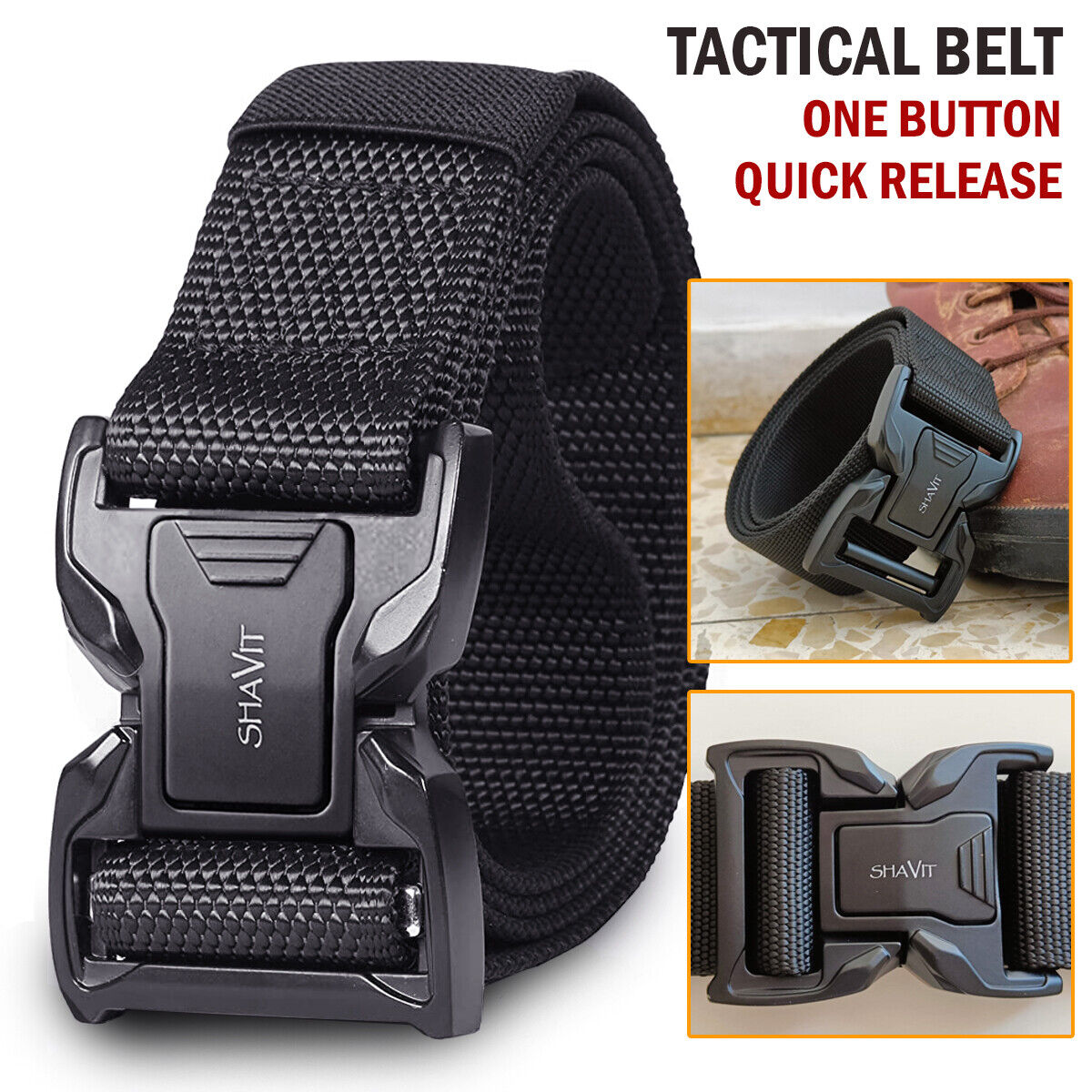Men&#39;s Tactical Military Belt Quick Button Release Buckle Waistband Belts For MEN