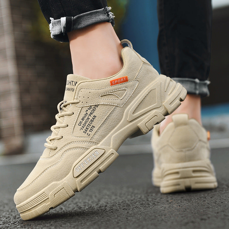 Low-cut Pig Bus Casual Men&#39;s Shoes Thick-soled Tooling Shoes