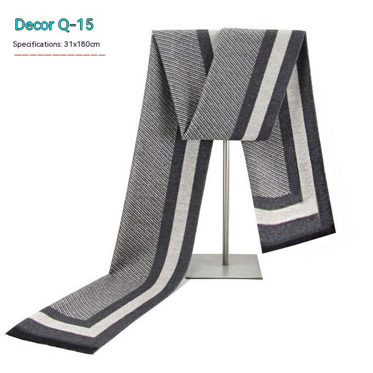 Men&#39;s Striped Winter Warm Artificial Cashmere Scarf