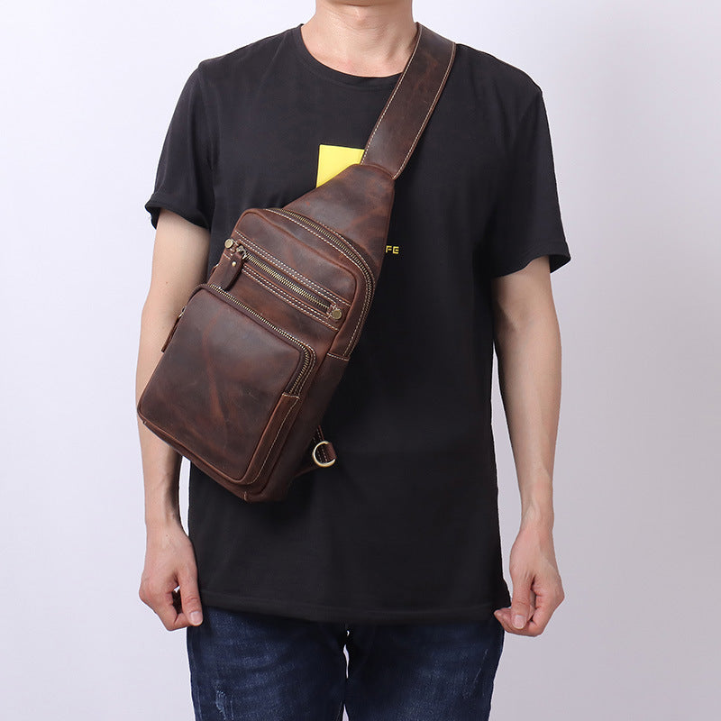 New Vintage Genuine Leather Men&#39;s Bag