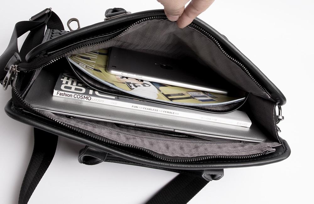 Stitching Woven Business Casual Briefcase Men&#39;s Shoulder Crossbody Computer Bag
