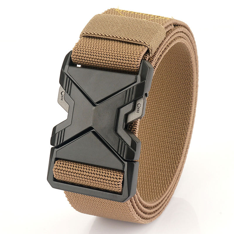 Fashion Commuter Casual Men&#39;s Belt Woven Elastic Minimalist Alloy Buckle