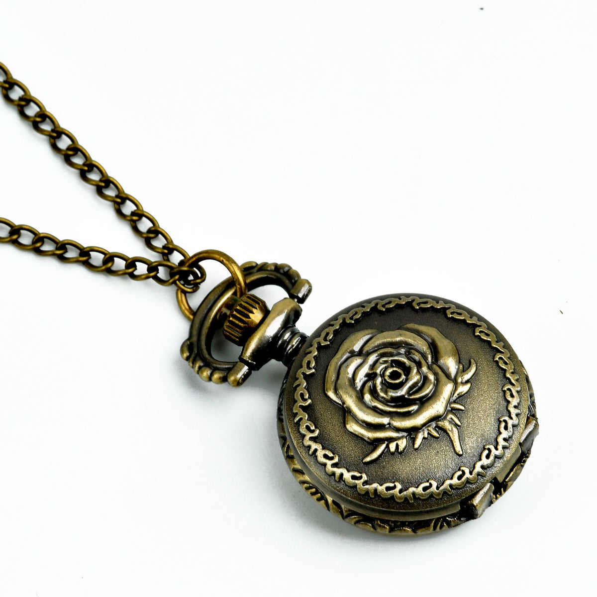 Small Bronze Rose Pocket Watch