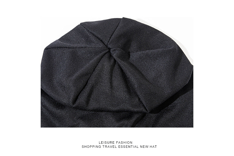 Autumn Men&#39;s And Women&#39;s High Elasticity Iron Hoop Tam-o&#39;-shanter Closed Toe Cover Women&#39;s Korean Style Pile Style Hat For Pregnant Women