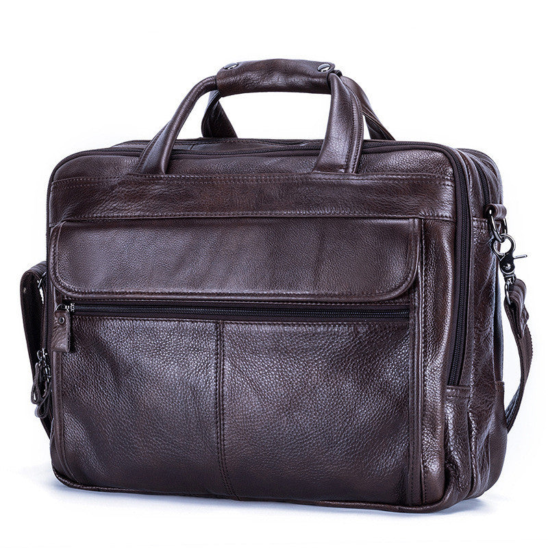 Business Men&#39;s 15.6 Inch Leather Computer Bag