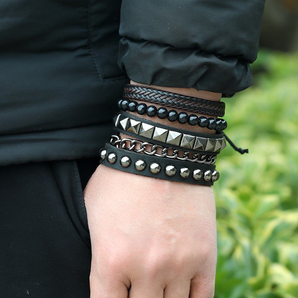 Vintage Braided Cowhide Suit Bracelet Trend