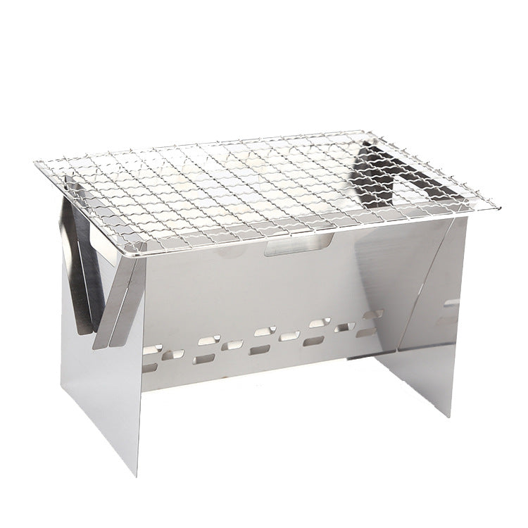 Stainless Steel Flat Card Barbecue Grill Camping Mini