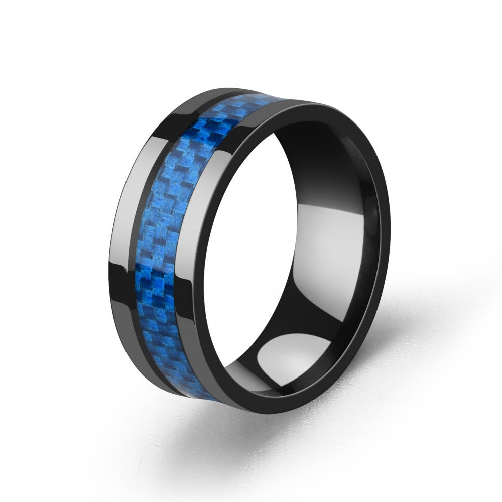 Men&#39;s Stainless Steel Carbon Fiber Ring